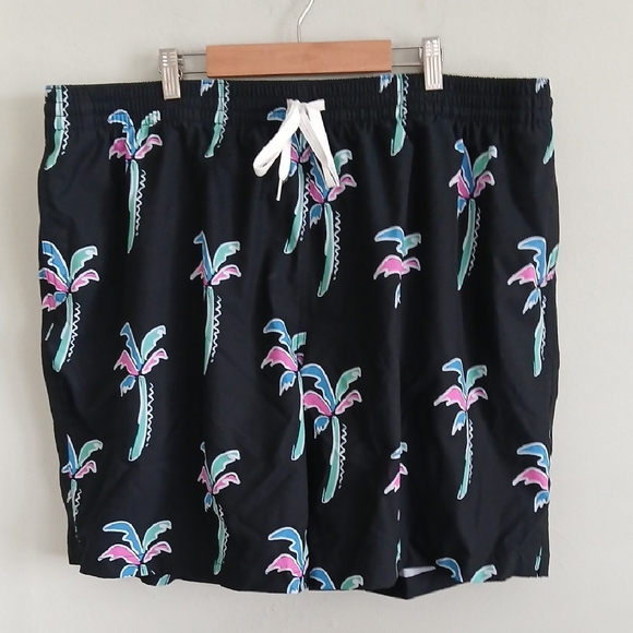 chubbies Other - Chubbies Men's Black With Palm Tree Print Swim Trunks Size XXXL